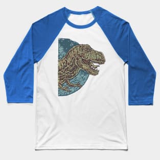 angry face raptor dinosaur Baseball T-Shirt